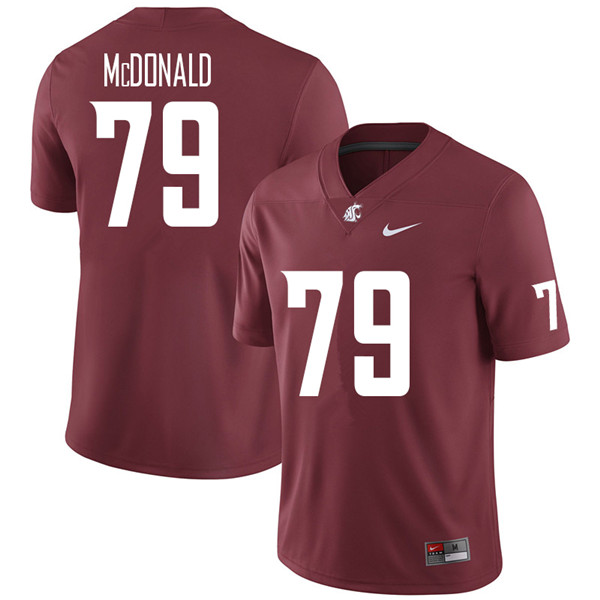 Men #79 Blake McDonald Washington State Cougars College Football Jerseys Sale-Crimson